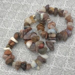 🌼 Set 3 Brown Tones Stone Stretch Bracelets